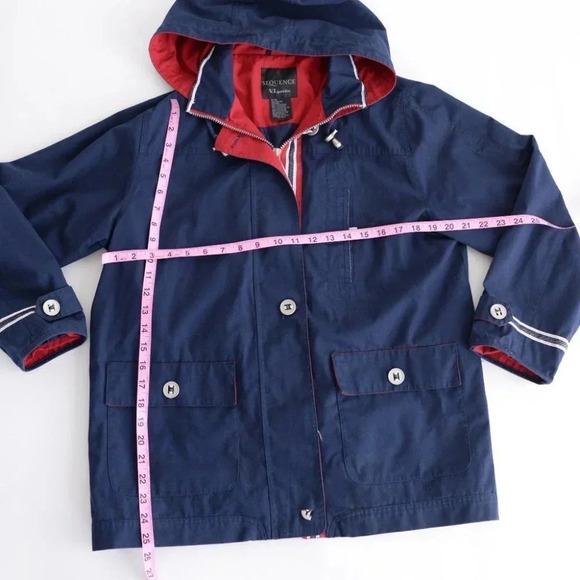 Vintage Sequence Navy Red Cotton Yachting Sailing Jacket Coastal Chic M - Picture 5 of 15